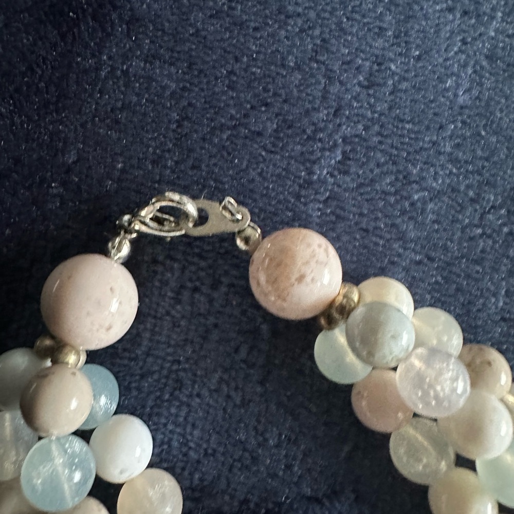 Multi-Strand Pastel Beaded Necklace with Silver Accents - Picture 11 of 15